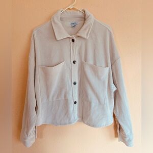 Women’s Rue21 Off White Corduroy Long Sleeved Shirt, Top, Size Medium